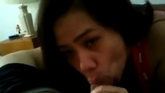 Filipina Aline sucking and swallow