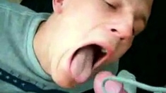 Webcam of Mate JP Eating My Cum