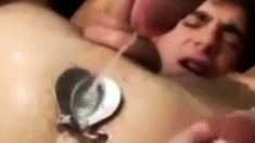 Pissing in Gaped Asscunt