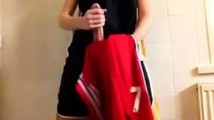 cums on gym shorts