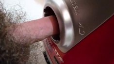 The vacuum cleaner hole and cumshot inside