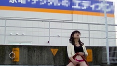 Japanese Crossdresser Outdoor Flashing.