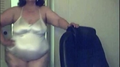 bbw granny in sexy satin body