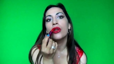 Red lipstick makeup fetish