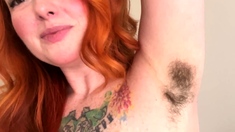 Redhead Nerdy Teen With hairy pussy Masturbating