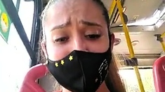 Sara squirts on the bus