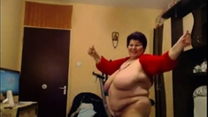 Big-Titted BBW Granny Dances on Webcam