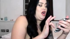 Kinky moist taco brunette anal toy play during masturbating