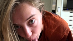 Blonde Blowjob Babe Performs A Sloppy POV Cocksucking