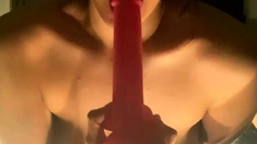 Beautiful wife masturbating show with webcam with toys