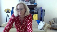 Blonde solo jerking off