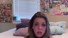 Blonde teen slut plays with a toy banana