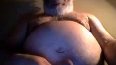 Hairy NY Bear Strokes on Webcam