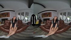UP CLOSE VR Horny Petite Sarah Lace Shows You Her Riding