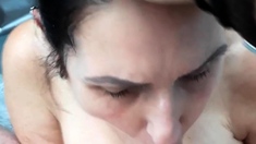 Wet and messy amateur blowjob and handjob