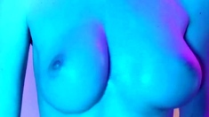 Big boob brunette masturbates on webcam