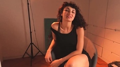 Cute curly brunette solo webcam masturbation
