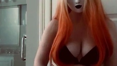 Amateur striptease and Solo masturbation