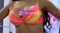 Busty MILF cam babe in lingerie pussy masturbation