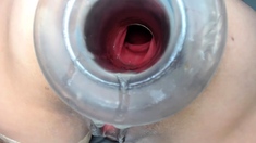 Sweet beauty masturbating on webcam close up