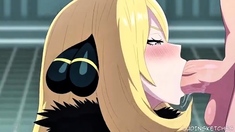 Cynthia serving the new champion