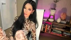 Big Tits Tranny Jerking Her Big Hard Cock