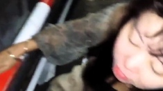 Chubby Asian MILF's Blowjob and Facial