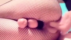 Asian Crossdresser Cums Hands-free With Dildo