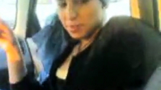 Arab Egyptian Guy Touch His Girlfriend Boobs In Car