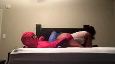 Black Spiderman Fucks Big-Booty Ebony bitch in Sex-Tape